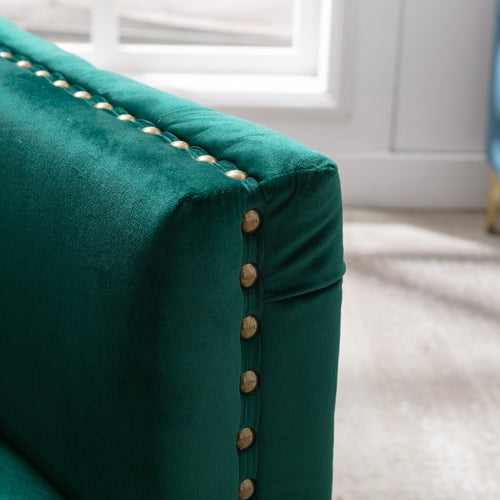 1st Choice Furniture Direct Arm Chair Cushions 1st Choice Green Velvet Tufted Buttons Armchair with Steel Legs