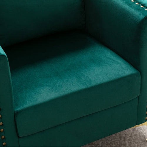 1st Choice Furniture Direct Arm Chair Cushions 1st Choice Green Velvet Tufted Buttons Armchair with Steel Legs