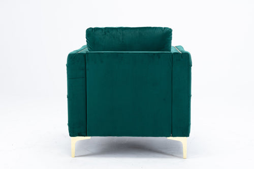 1st Choice Furniture Direct Arm Chair Cushions 1st Choice Green Velvet Tufted Buttons Armchair with Steel Legs