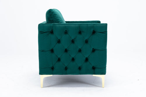 1st Choice Furniture Direct Arm Chair Cushions 1st Choice Green Velvet Tufted Buttons Armchair with Steel Legs
