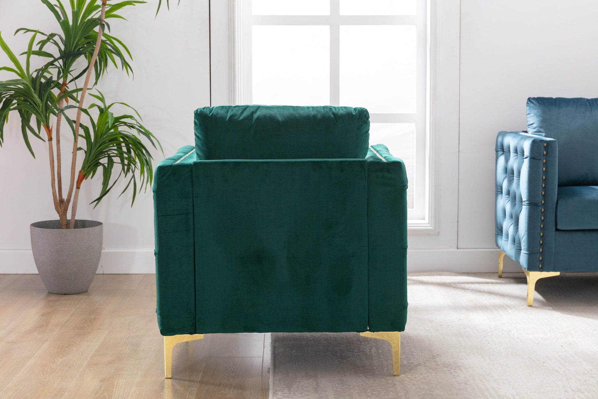 1st Choice Furniture Direct Arm Chair Cushions 1st Choice Green Velvet Tufted Buttons Armchair with Steel Legs