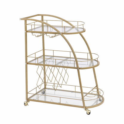 1st Choice Furniture Direct Bar Cart 1st Choice Golden Mobile Bar Serving Cart with 3- Tier Wine Rack