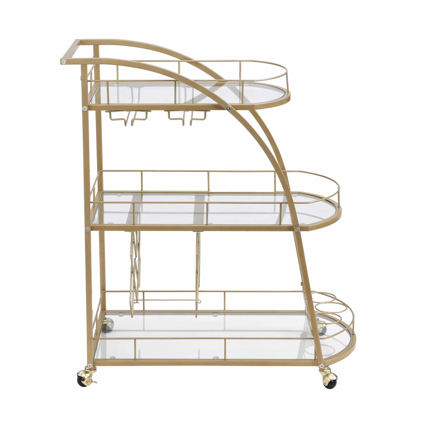 1st Choice Furniture Direct Bar Cart 1st Choice Golden Mobile Bar Serving Cart with 3- Tier Wine Rack