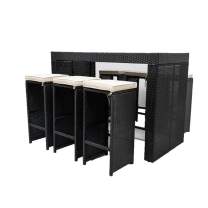 1st Choice Furniture Direct Bar Set 1st Choice 7 Piece Patio Rattan Wicker Bar Set with 6 Stools