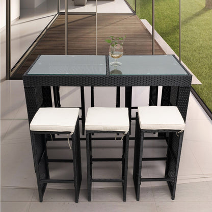 1st Choice Furniture Direct Bar Set 1st Choice 7 Piece Patio Rattan Wicker Bar Set with 6 Stools