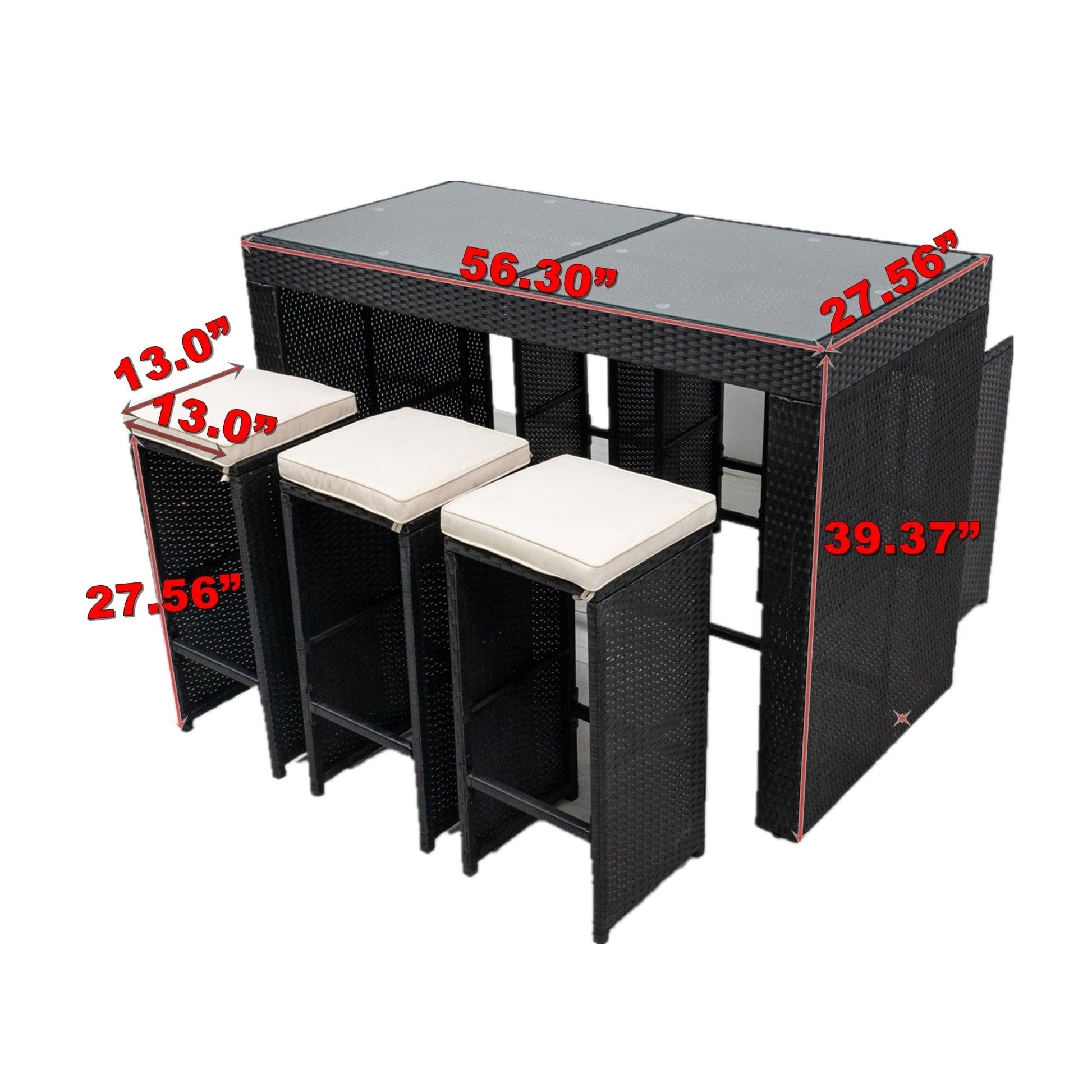 1st Choice Furniture Direct Bar Set 1st Choice 7 Piece Patio Rattan Wicker Bar Set with 6 Stools