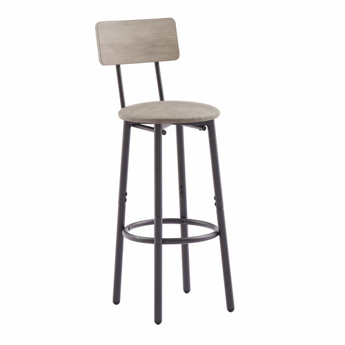 1st Choice Furniture Direct Bar Set 1st Choice Grey Bar Table and Stool Set w/ PU Soft Seat with Backrest