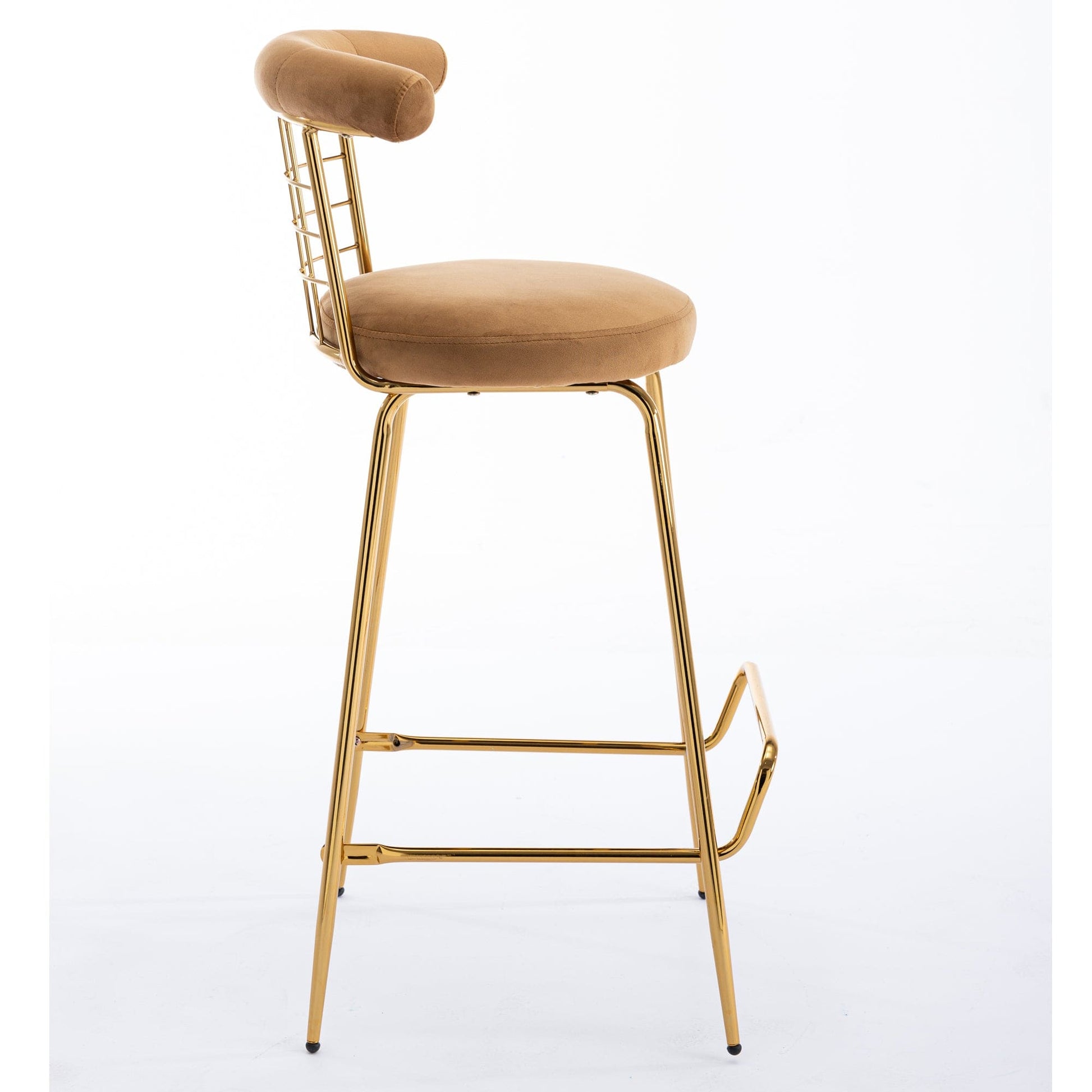 1st Choice Furniture Direct Bar Stool 1st Choice Luxury Velvet Armless Bar Stool with Metal Legs (Set-2)