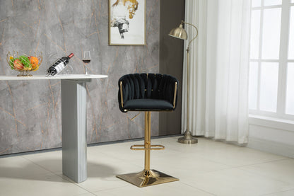 1st Choice Furniture Direct Bar Stool 1st Choice Vintage Bar Stools with Back and Footrest in Black Finish