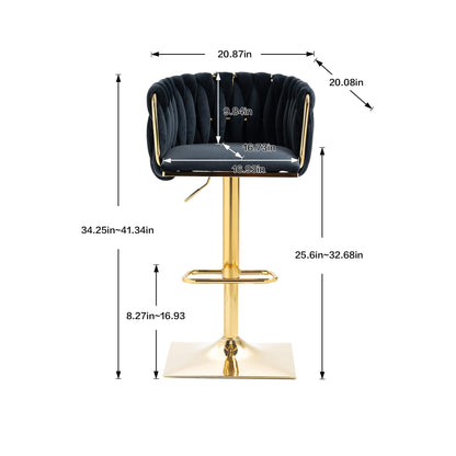 1st Choice Furniture Direct Bar Stool 1st Choice Vintage Bar Stools with Back and Footrest in Black Finish