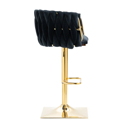 1st Choice Furniture Direct Bar Stool 1st Choice Vintage Bar Stools with Back and Footrest in Black Finish