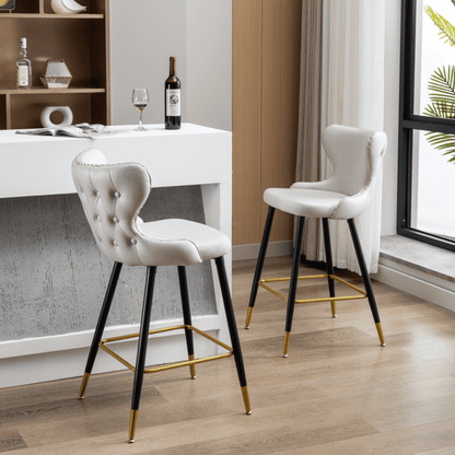 1st Choice Furniture Direct Bar Stool Set 1st Choice Modern Counter Height Barstools in Copper Nails (Set of 2)