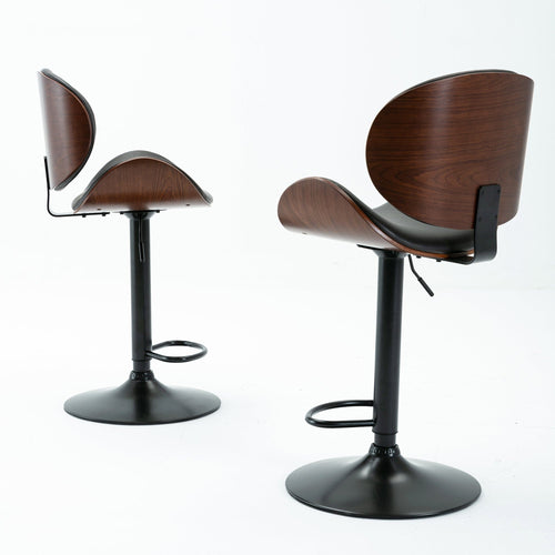 1st Choice Furniture Direct Bar Stool Set 1st Choice Set of 2 Adjustable Bentwood PU Leather Barstools