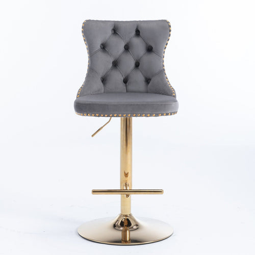 1st Choice Furniture Direct Bar Stools 1st Choice Luxurious Comfort Golden Swivel Velvet Barstools - Set of 2
