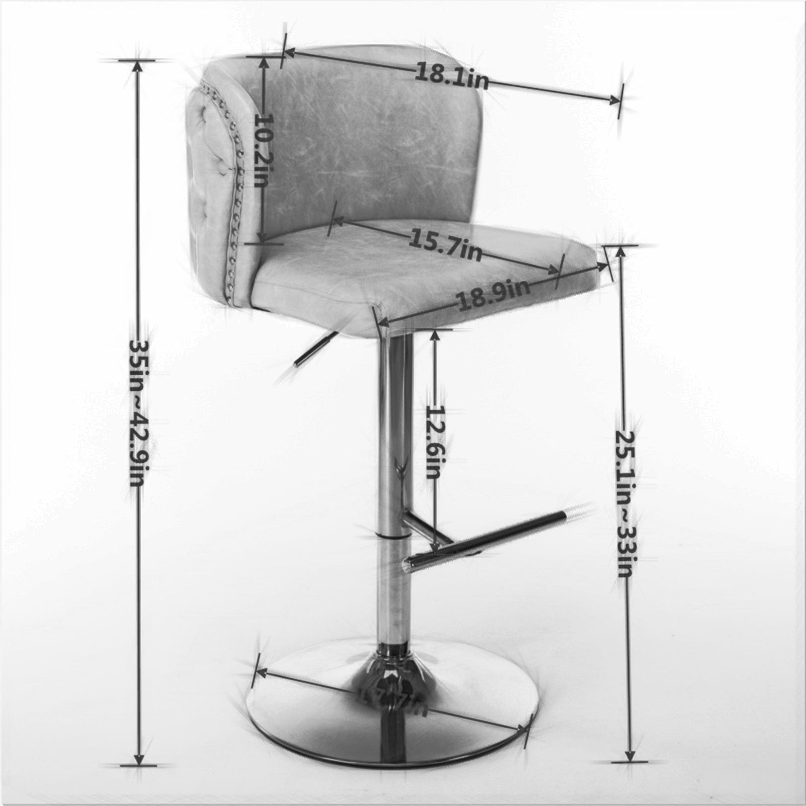 1st Choice Furniture Direct Bar Stools 1st Choice Modern Swivel Barstools Adjustable Seat Height - Set of 2