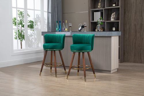 1st Choice Furniture Direct Bar Stools 1st Choice Set of 2 Solid Wood 360° Fixed Swivel Counter Height Bar Stools