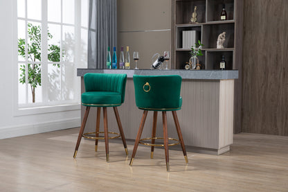 1st Choice Furniture Direct Bar Stools 1st Choice Set of 2 Solid Wood 360° Fixed Swivel Counter Height Bar Stools