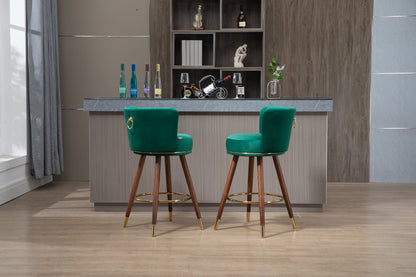 1st Choice Furniture Direct Bar Stools 1st Choice Set of 2 Solid Wood 360° Fixed Swivel Counter Height Bar Stools