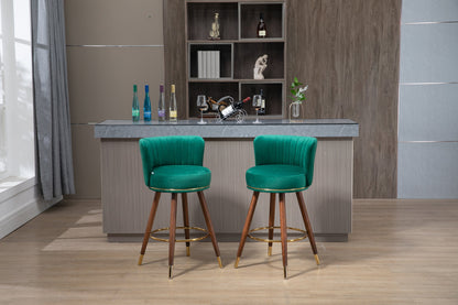 1st Choice Furniture Direct Bar Stools 1st Choice Set of 2 Solid Wood 360° Fixed Swivel Counter Height Bar Stools