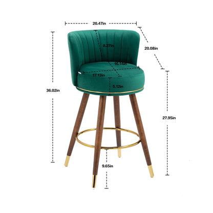 1st Choice Furniture Direct Bar Stools 1st Choice Set of 2 Solid Wood 360° Fixed Swivel Counter Height Bar Stools