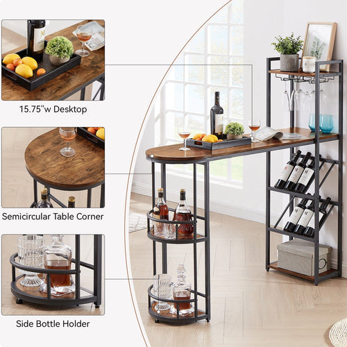 1st Choice Furniture Direct Bar Table 1st Choice Multifunctional High Bar Table with Bottle & Glass Holder