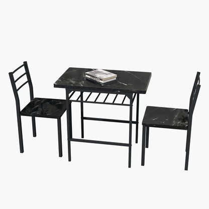 1st Choice Furniture Direct Bar Table Set 1st Choice Black Frame+Printed Marble Finish Elegant Dining Table Set