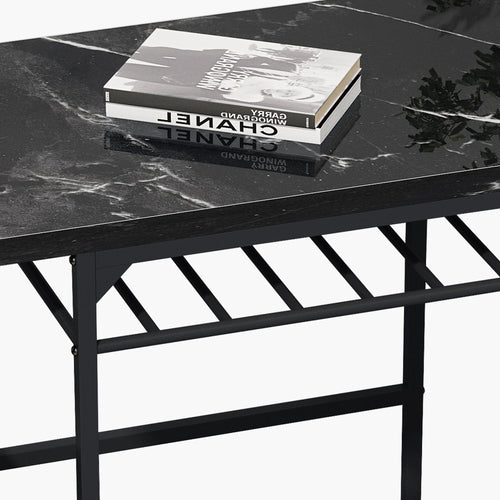 1st Choice Furniture Direct Bar Table Set 1st Choice Black Frame+Printed Marble Finish Elegant Dining Table Set