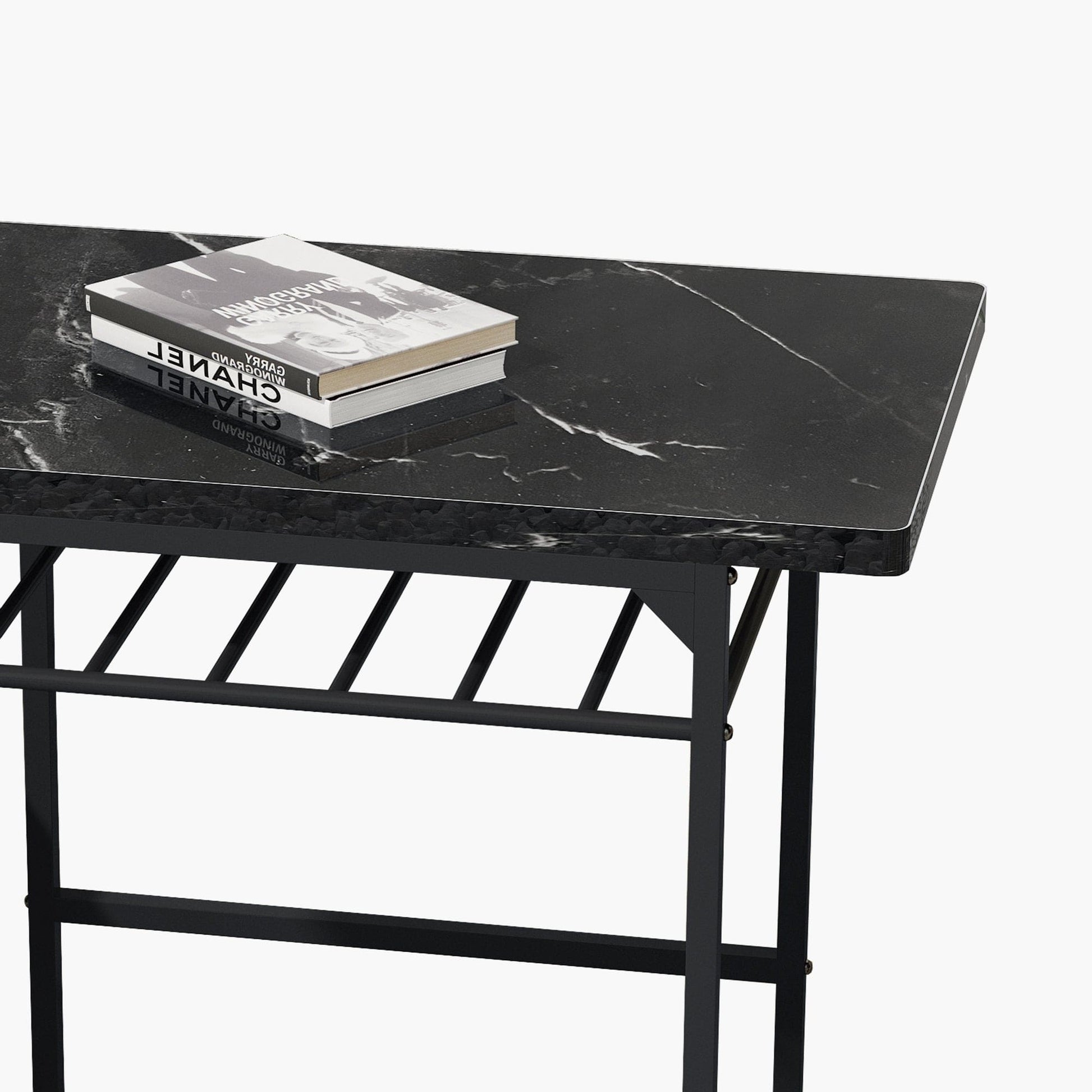 1st Choice Furniture Direct Bar Table Set 1st Choice Black Frame+Printed Marble Finish Elegant Dining Table Set