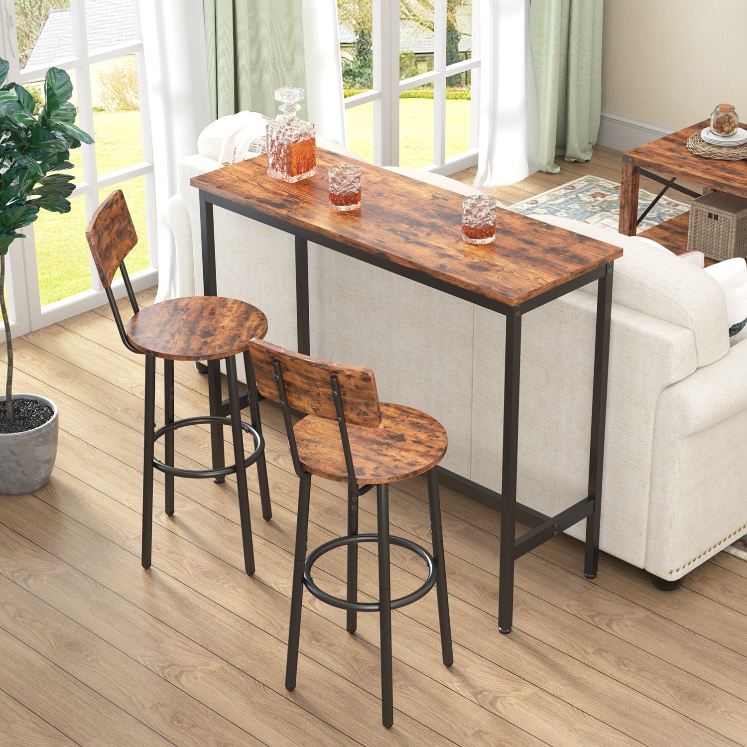 1st Choice Furniture Direct Bar Table Set 1st Choice Rustic Brown Bar Table Set with 2 Bar Stools