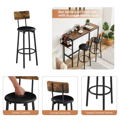 1st Choice Furniture Direct Bar Table Set 1st Choice Rustic Brown Bar Table Set with Wine Bottle Storage