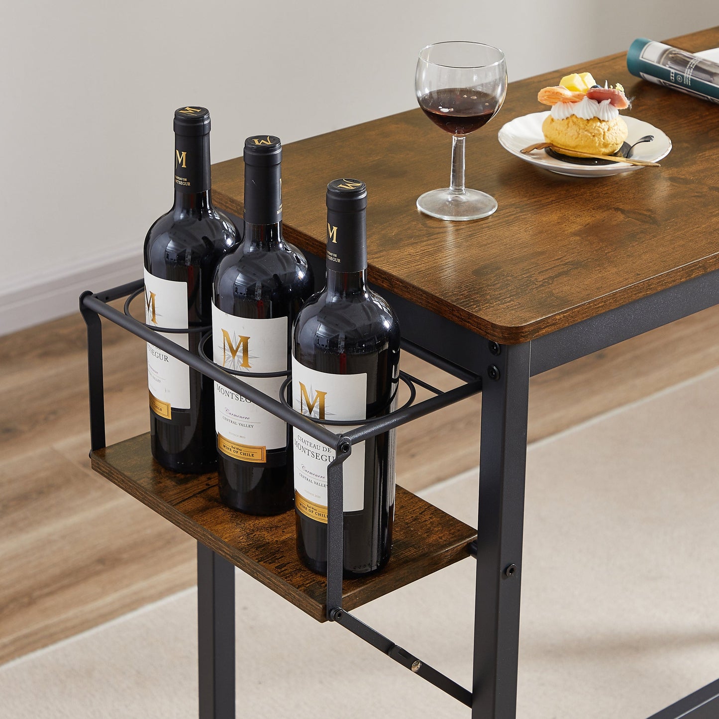 1st Choice Furniture Direct Bar Table Set 1st Choice Rustic Brown Bar Table Set with Wine Bottle Storage