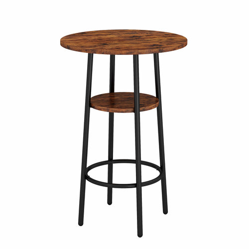 1st Choice Furniture Direct Bar Table Set 1st Choice Rustic Round Bar Table Set with Shelves & 2 Soft Bar Stools