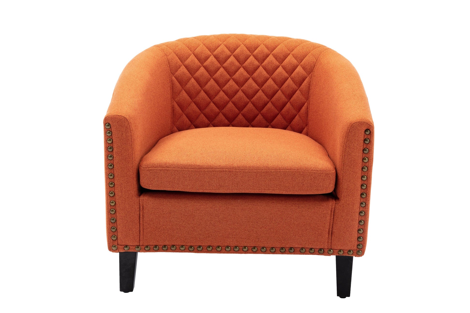 1st Choice Furniture Direct barrel Chair 1st Choice Modern Accent Barrel Chair with Nail heads in Orange Finish