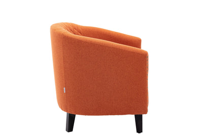 1st Choice Furniture Direct barrel Chair 1st Choice Modern Accent Barrel Chair with Nail heads in Orange Finish