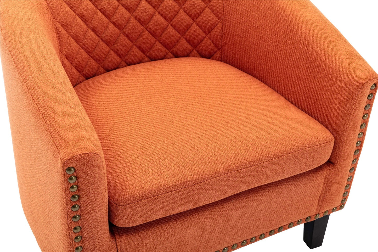 1st Choice Furniture Direct barrel Chair 1st Choice Modern Accent Barrel Chair with Nail heads in Orange Finish