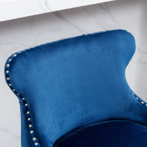 1st Choice Furniture Direct Barstool Set 1st Choice Modern Velvet Button Tufted Barstools in Blue Finish (Set-2)