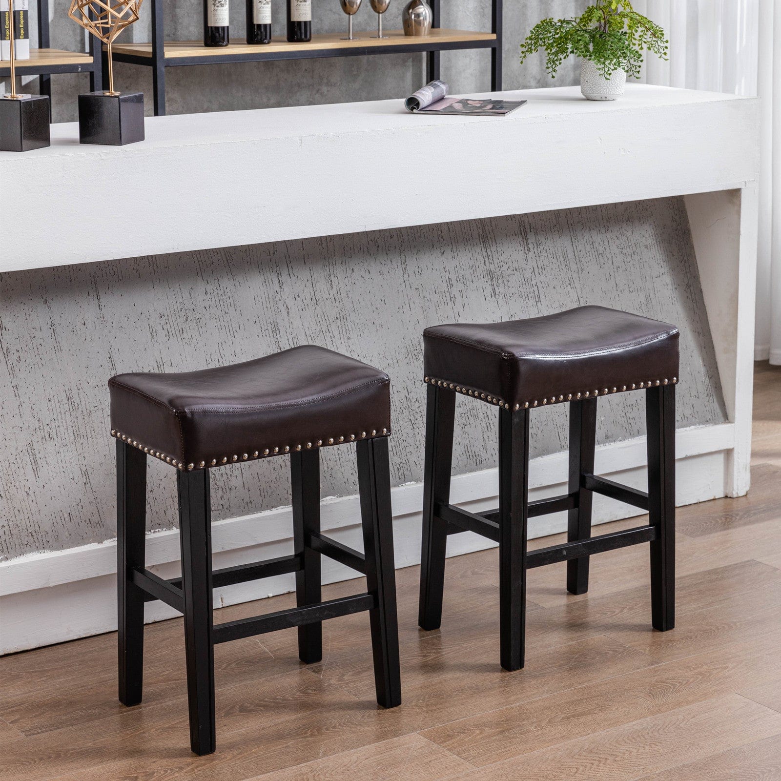 1st Choice Furniture Direct Barstools 1st Choice Modern 26" Counter Height Kitchen Counter Backless - Set of 2