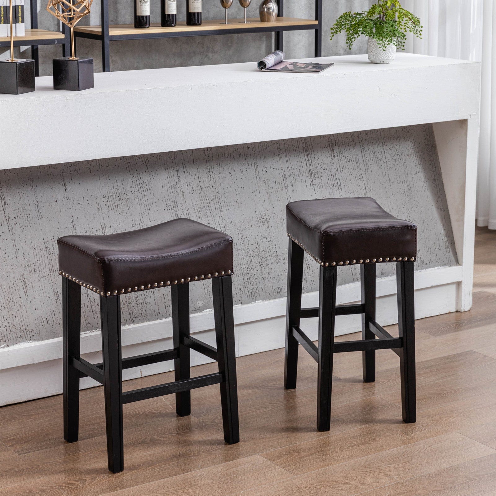 1st Choice Furniture Direct Barstools 1st Choice Modern 26" Counter Height Kitchen Counter Backless - Set of 2