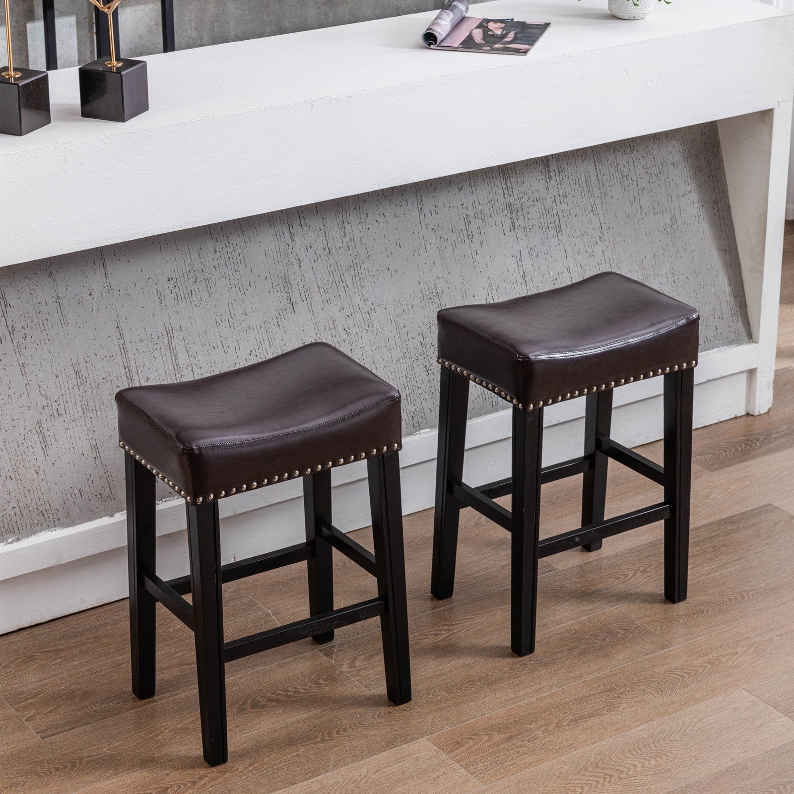 1st Choice Furniture Direct Barstools 1st Choice Modern 26" Counter Height Kitchen Counter Backless - Set of 2