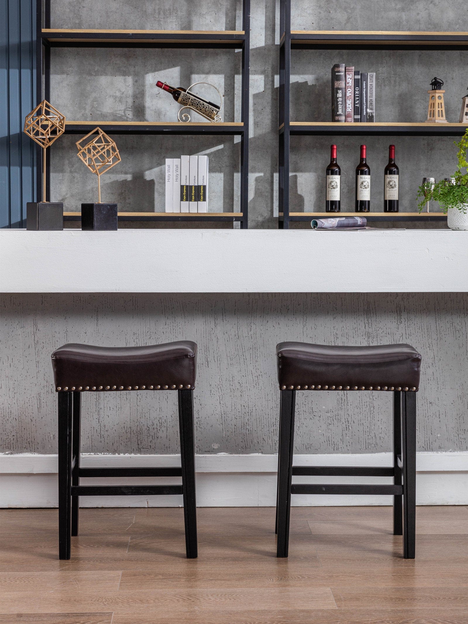 1st Choice Furniture Direct Barstools 1st Choice Modern 26" Counter Height Kitchen Counter Backless - Set of 2