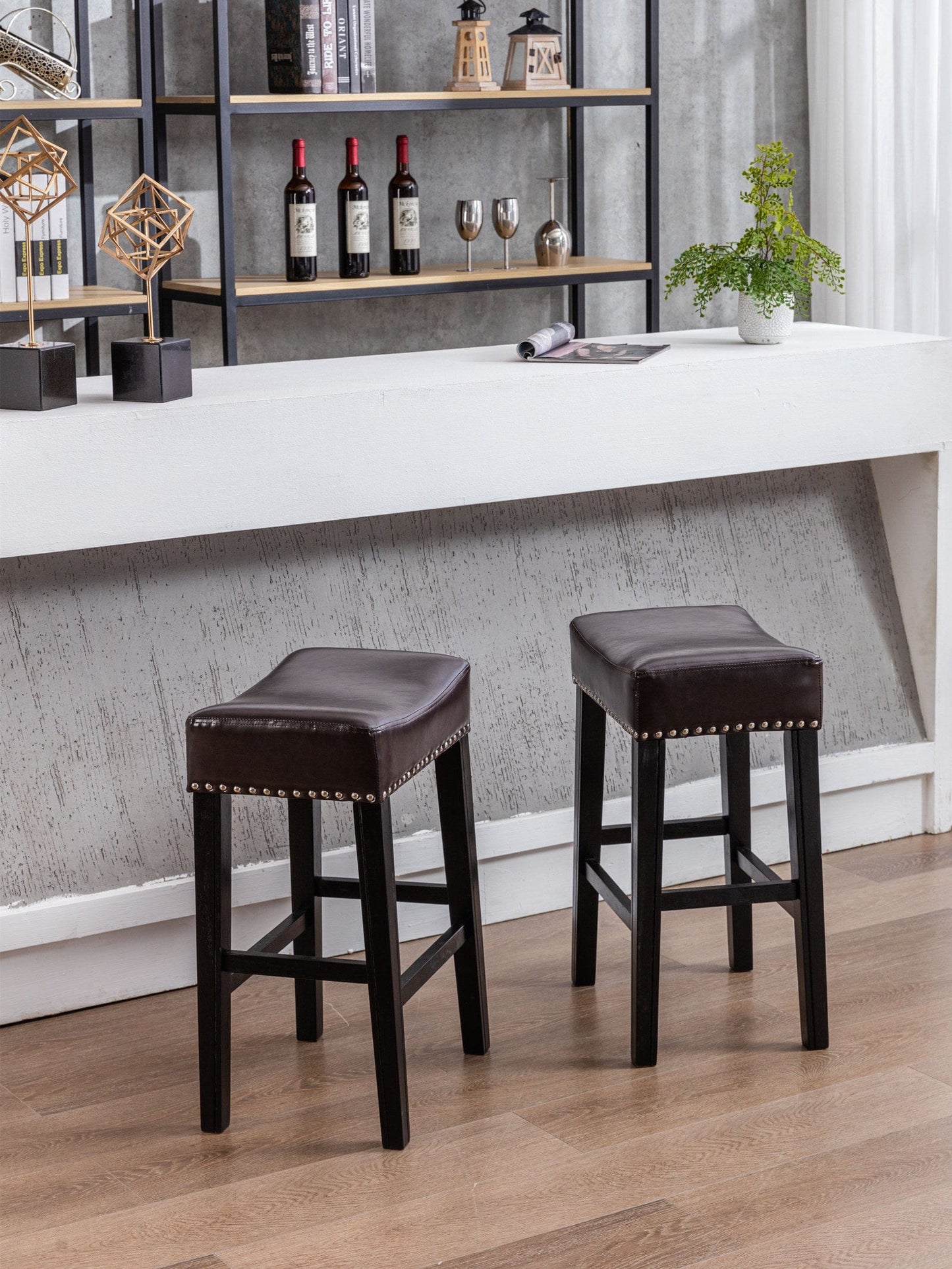 1st Choice Furniture Direct Barstools 1st Choice Modern 26" Counter Height Kitchen Counter Backless - Set of 2