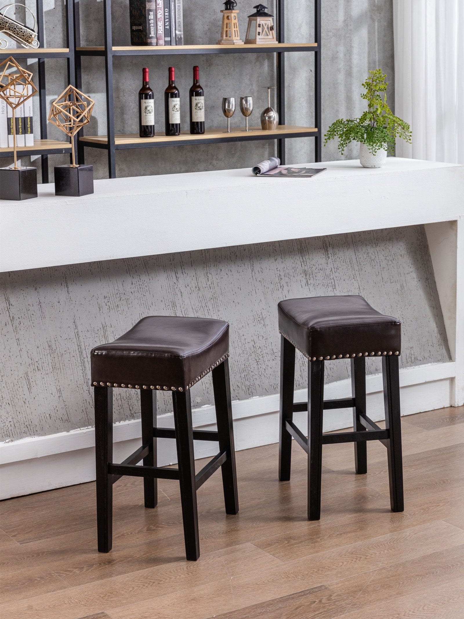 1st Choice Furniture Direct Barstools 1st Choice Modern 26" Counter Height Kitchen Counter Backless - Set of 2