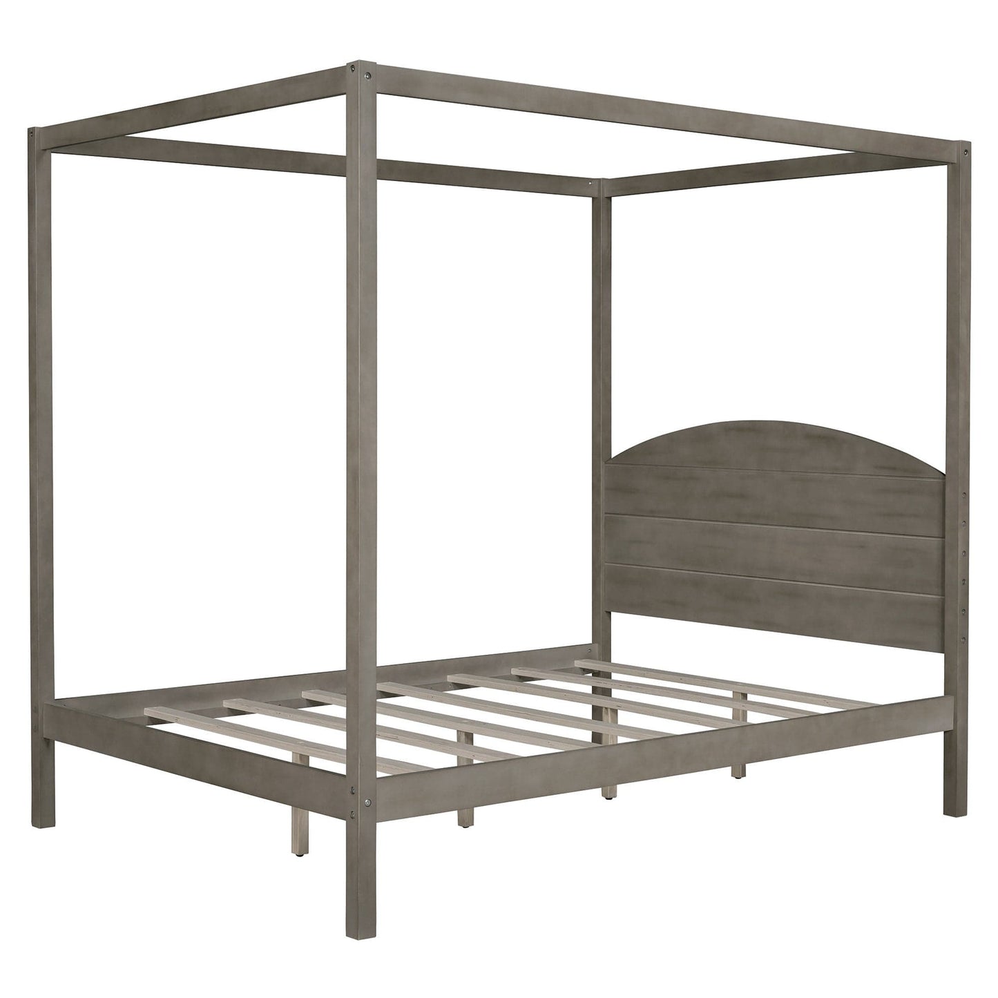 1st Choice Furniture Direct Bed 1st Choice Brown Wash Canopy Bed w/ Headboard & Support Legs