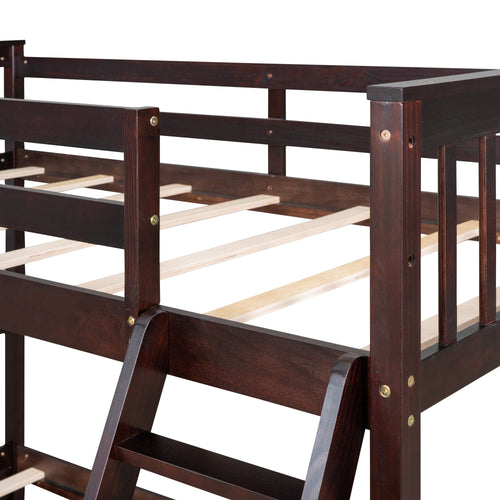 1st Choice Furniture Direct Beds & Bed Frames 1st Choice Espresso Twin-Over-Full Bunk Bed with Ladders and Drawers