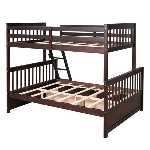 1st Choice Furniture Direct Beds & Bed Frames 1st Choice Espresso Twin-Over-Full Bunk Bed with Ladders and Drawers
