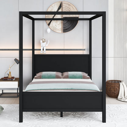 1st Choice Furniture Direct Beds & Bed Frames 1st Choice Queen Canopy Bed with Headboard & Footboard in Espresso
