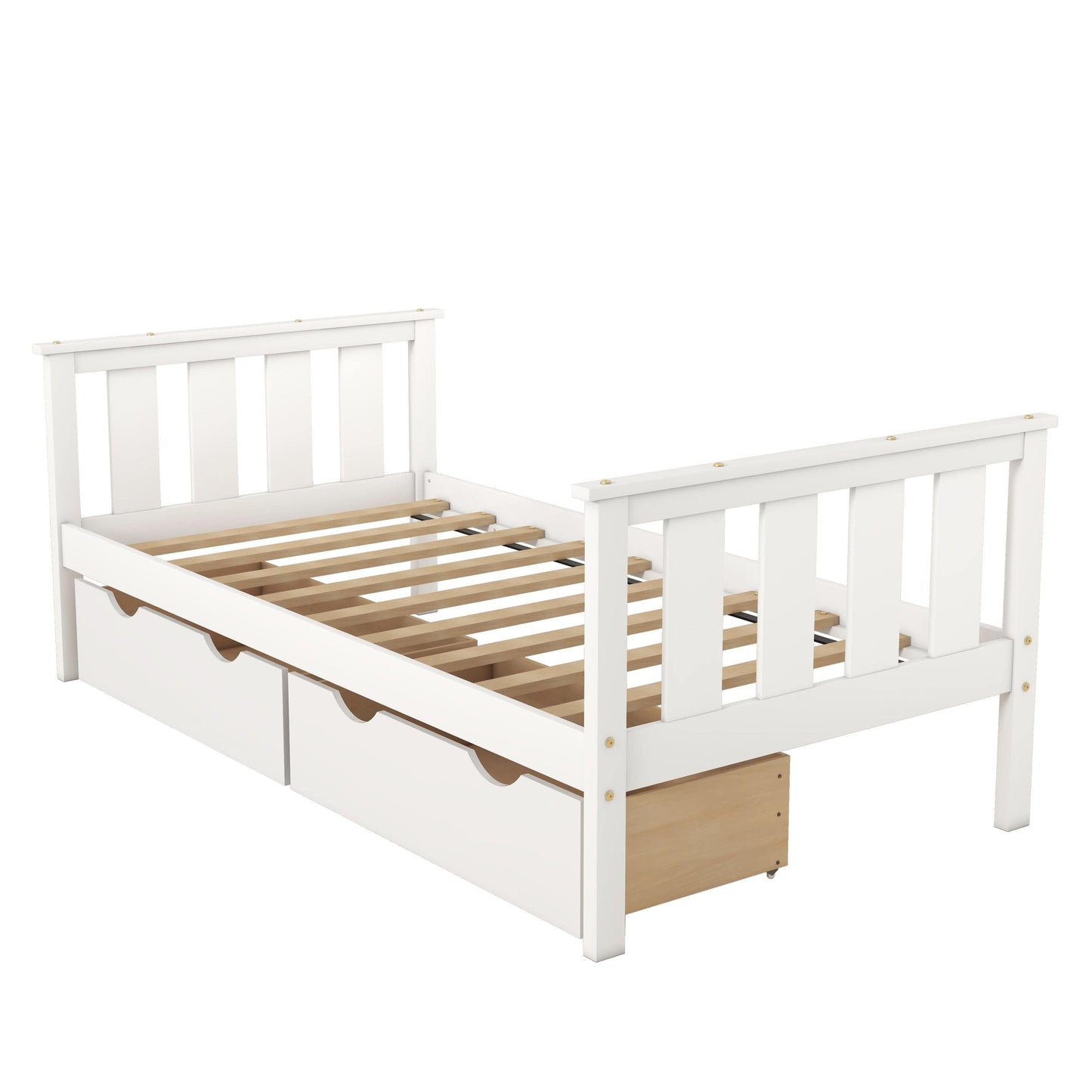 1st Choice Furniture Direct Beds & Bed Frames 1st Choice White Twin Platform Bed with Storage Drawers