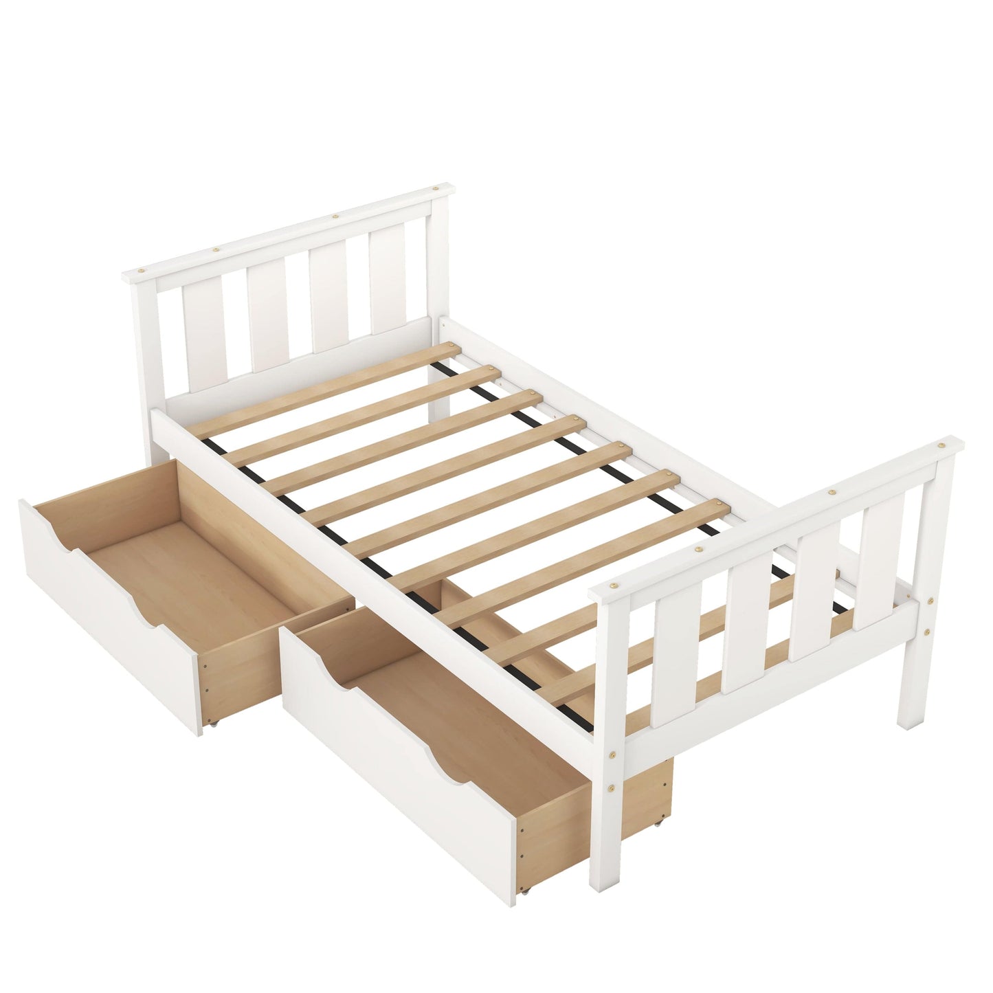 1st Choice Furniture Direct Beds & Bed Frames 1st Choice White Twin Platform Bed with Storage Drawers