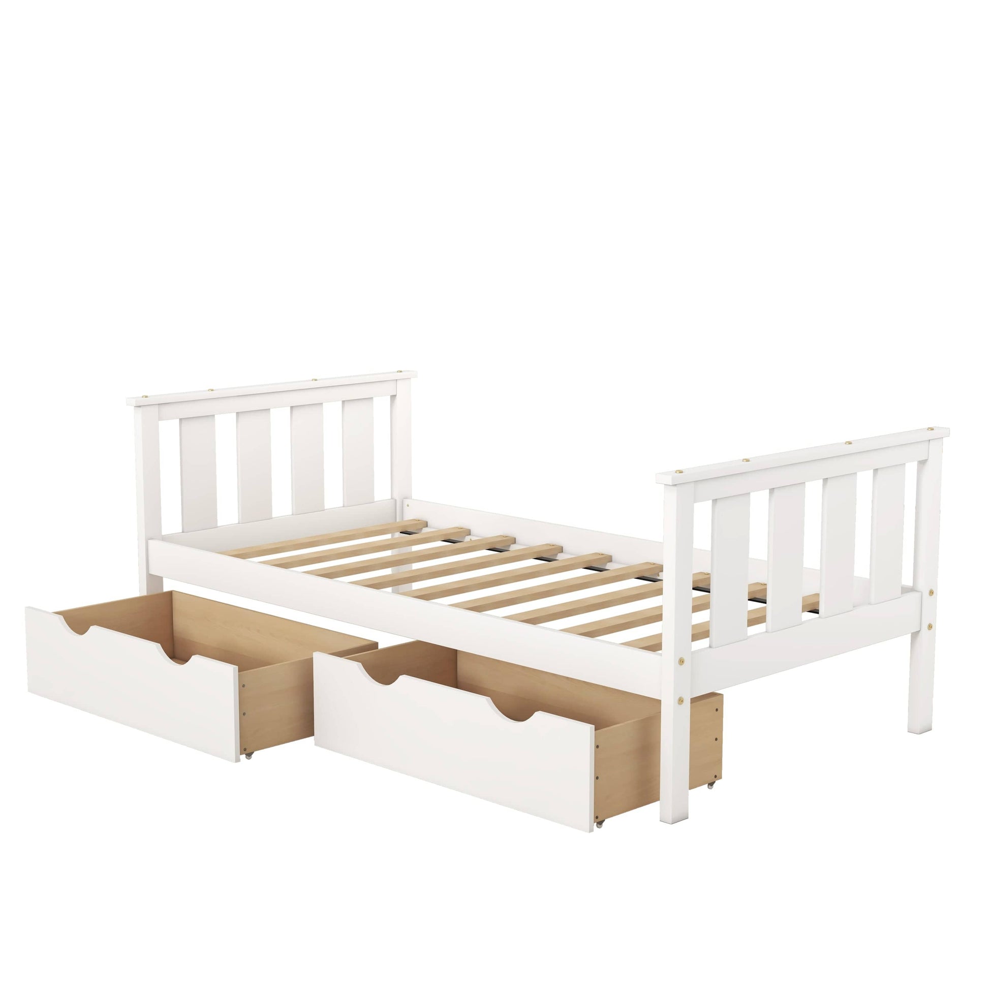 1st Choice Furniture Direct Beds & Bed Frames 1st Choice White Twin Platform Bed with Storage Drawers