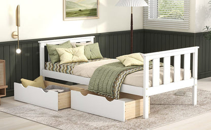 1st Choice Furniture Direct Beds & Bed Frames 1st Choice White Twin Platform Bed with Storage Drawers